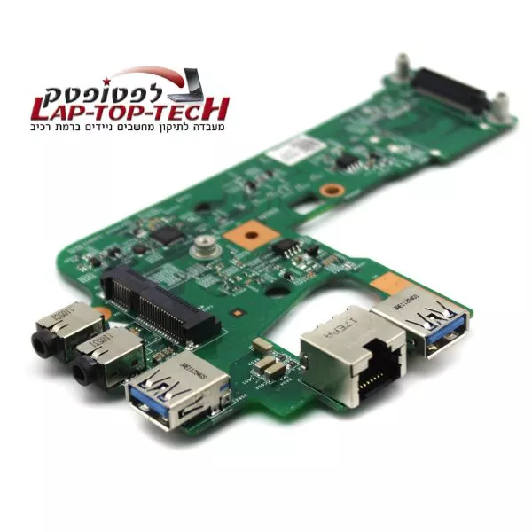 לוחית שקע אוזניות יוסבי ורשת למחשב נייד דל - Dell Inspiron 15R N5110 USB 3.0 Ethernet Board Audio Jack 48.4ie14.011