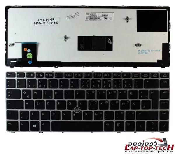 מקלדת למחשב נייד -  HP EliteBook Folio 9470m Ultrabook