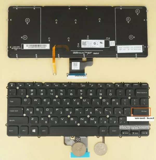 מקלדת למחשב נייד דל -  Keyboard DELL XPS15-9530 PRECISION M3800 3800 backlight Keyboard