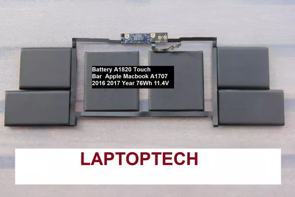סוללה למחשב נייד אפל מקבוק פרו רטינה טאץ בר - Battery A1820  Apple Macbook A1707 2016 2017 Year 76Wh 11.4V