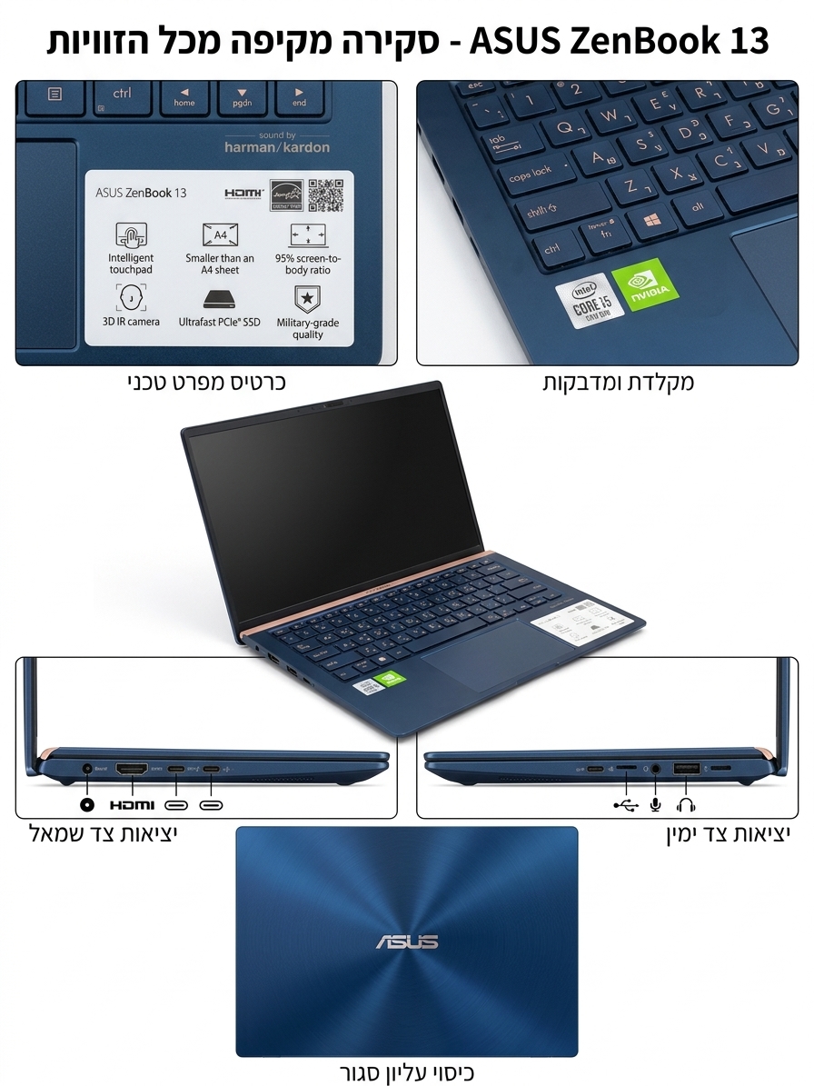 ASUS ZENBOOK 13" UX334F – I5 GEN 10 RAM 8GB DISK 256GB – תמונה 2